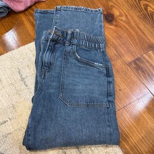 Men's Blue Elastic-Waist Denim Jeans
